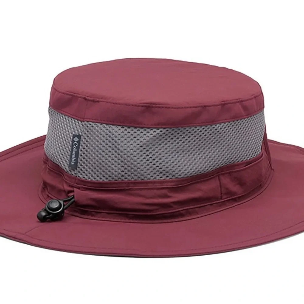 Columbia Men's Burgundy Outdoor Sun Hat with Gray Mesh